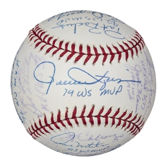 World Series MVPs Multi Signed & Inscribed 2000 OML Selig World Series Baseball With 24 Signatures Including Fingers, Jackson & Ford (Beckett)
